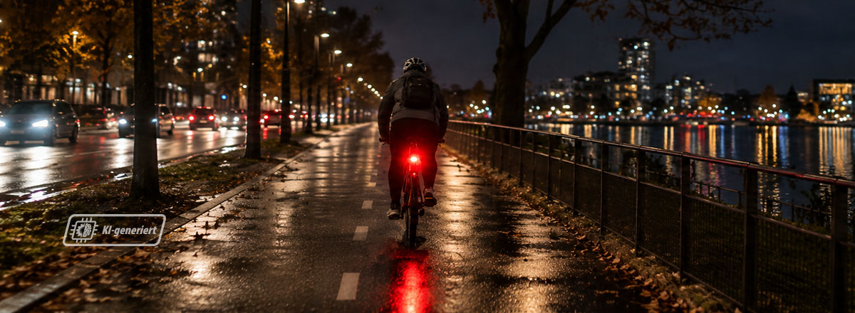Fahrradfahrer bei Nacht