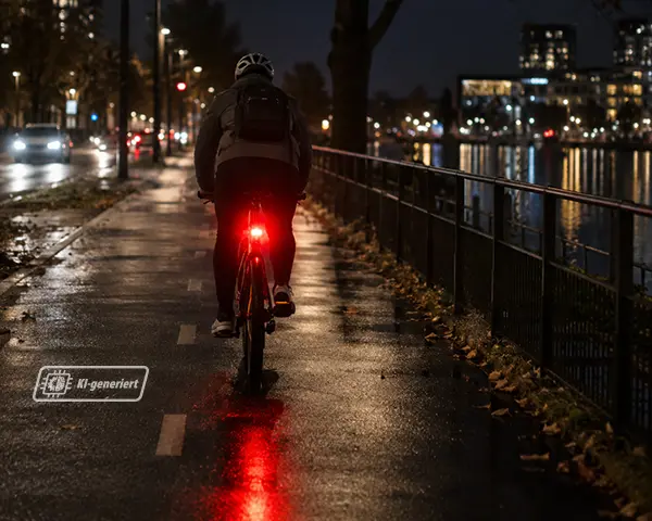 Fahrradfahrer bei Nacht