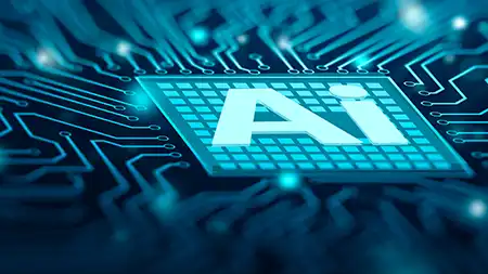 KI Chip mit Aufschrift AI